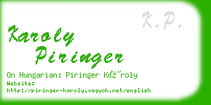 karoly piringer business card